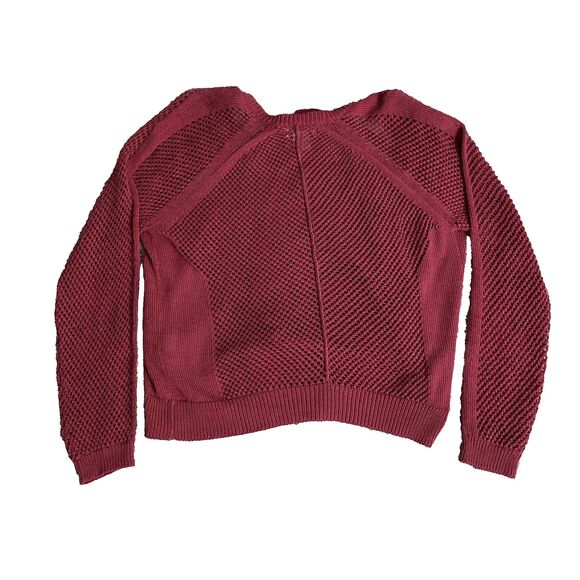 Lucky Brand Womens Large Cardigan Open Knit Red Bohemian Boho Chic Whimisgoth - Picture 2 of 11